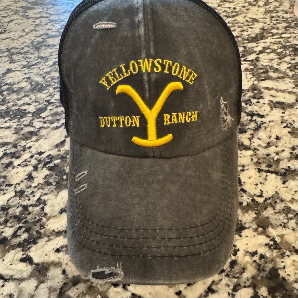 Yellowstone Dutton Ranch Distressed Cap with high Ponytail back